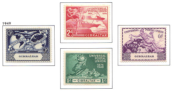 1949 Rey Jorge VI 75 Aniversario de la UPU Serie