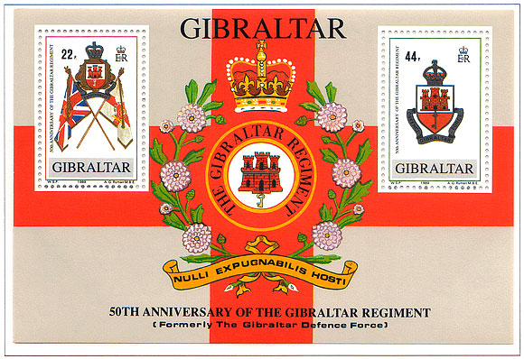 1989 50th Ann. Gibraltar Regiment M/S