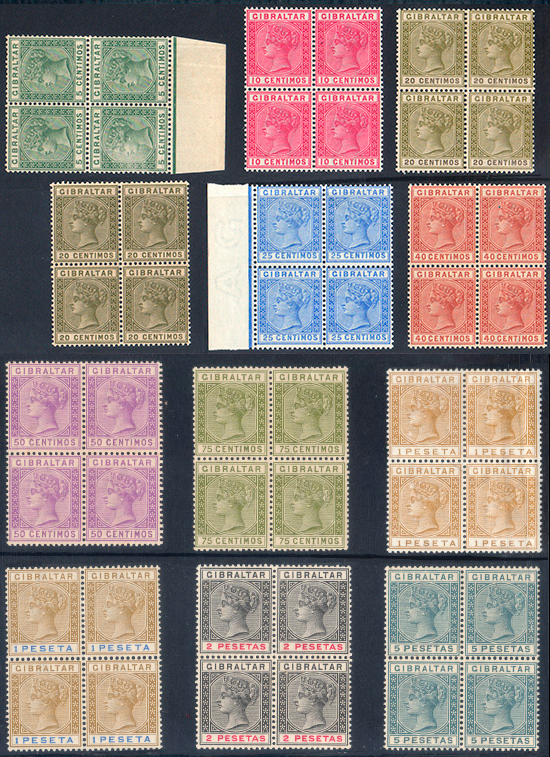 1889 QV Block of 4 Set - Spanish Currency