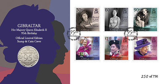 20% off HM QE II 95th stamp & coin cover