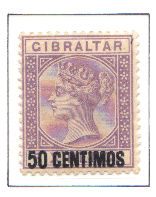 1889  QV Overprint 50c (6d)